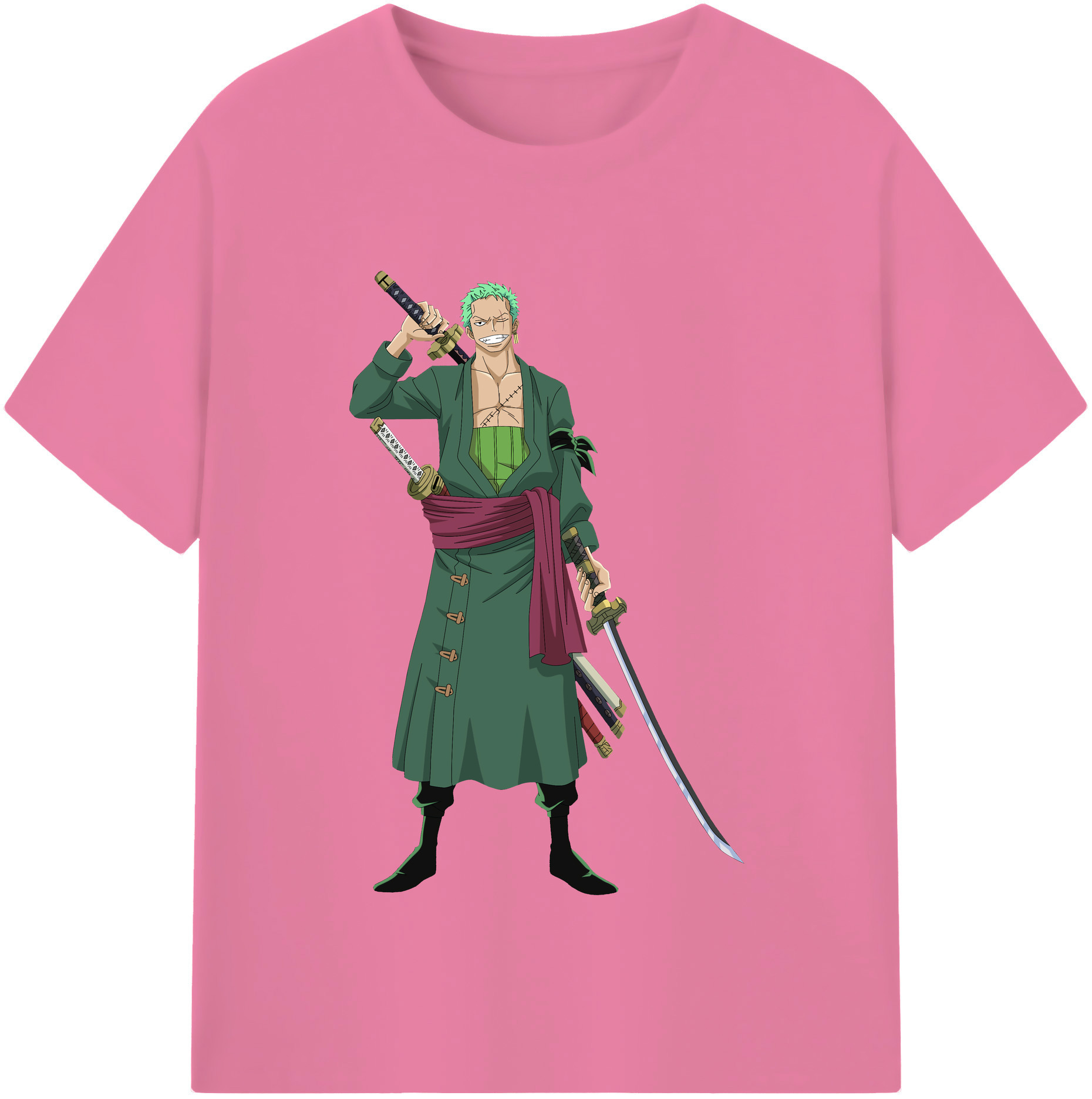 ワンピース ロロノア・ゾロ ONE PIECE Roronoa Zoro 綿100％半袖Tシャツ（フロントプリント）